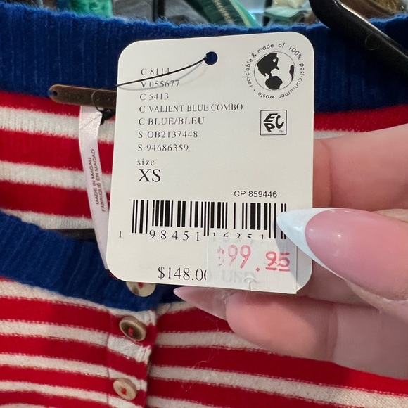 Free People Nocturnal striped cardi, XS NWT - Picture 7 of 7